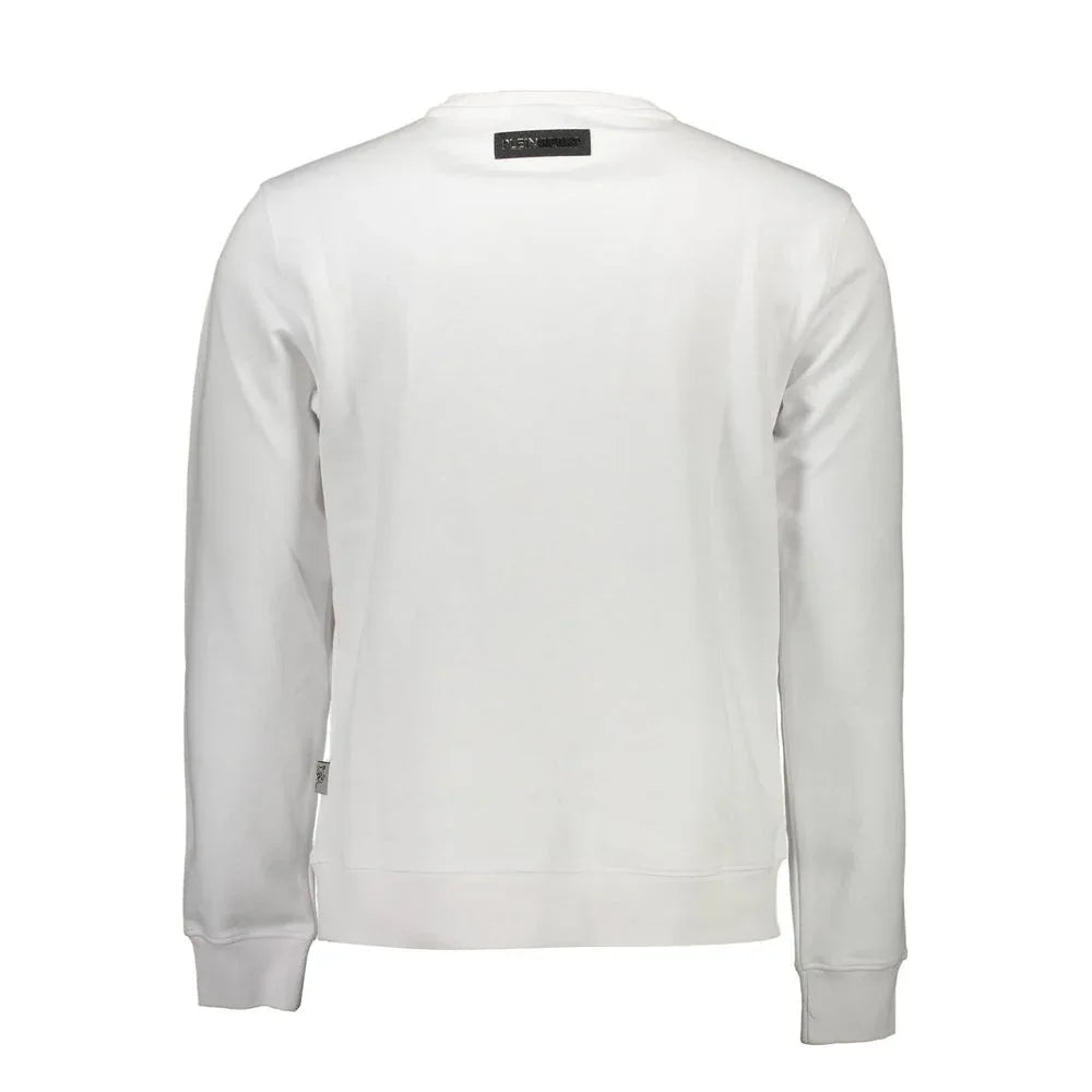 Plein Sport Bianco Cotton Men Sweatshirt - Zeiniez