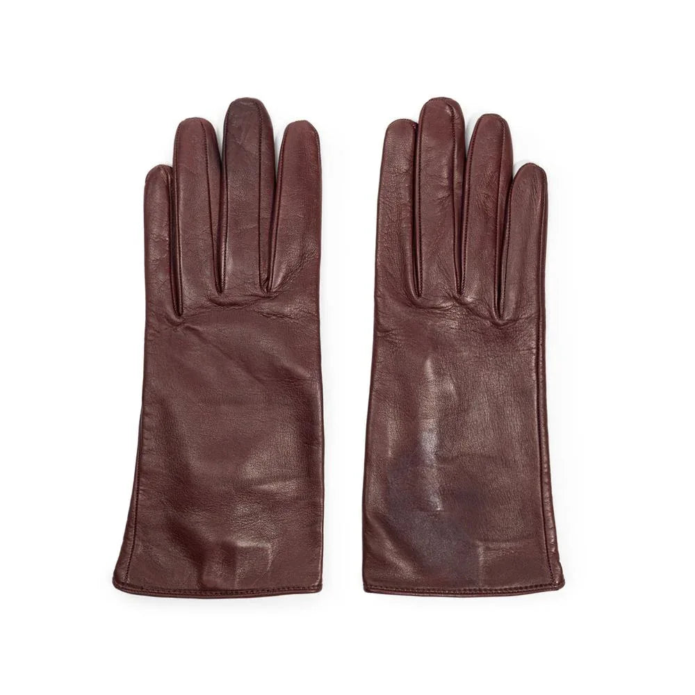 Dolce & Gabbana Burgundy Leather Gloves - Zeiniez
