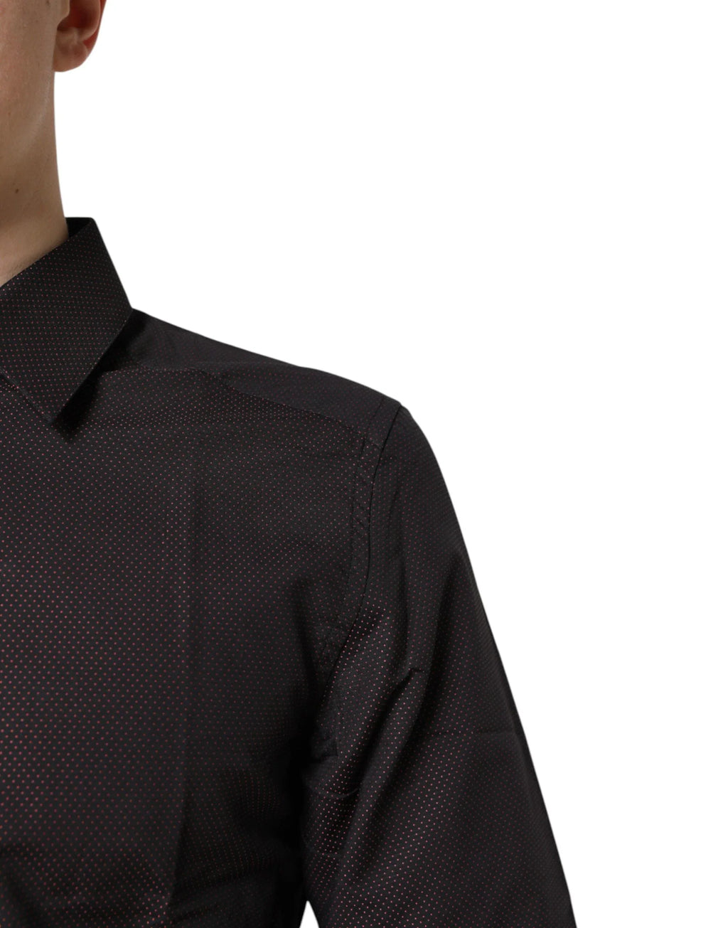 Dolce & Gabbana Maroon Jacquard Cotton GOLD Men Dress Shirt - Zeiniez