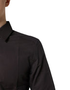 Dolce & Gabbana Maroon Jacquard Cotton GOLD Men Dress Shirt - Zeiniez