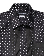 Dolce & Gabbana Black Polka Dot Long Sleeves Gold Formal Shirt - Zeiniez