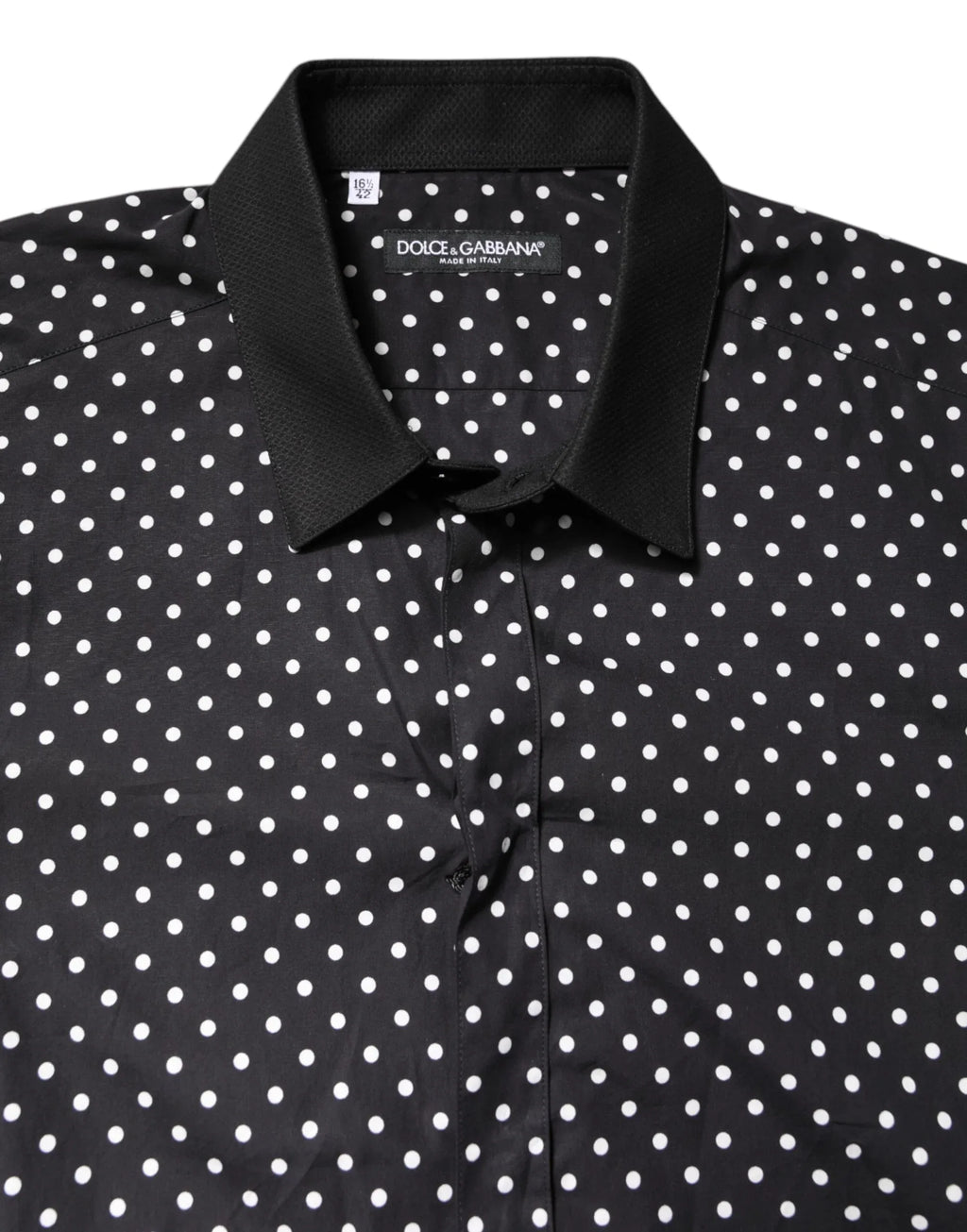 Dolce & Gabbana Black Polka Dot Cotton Formal Dress Shirt - Zeiniez