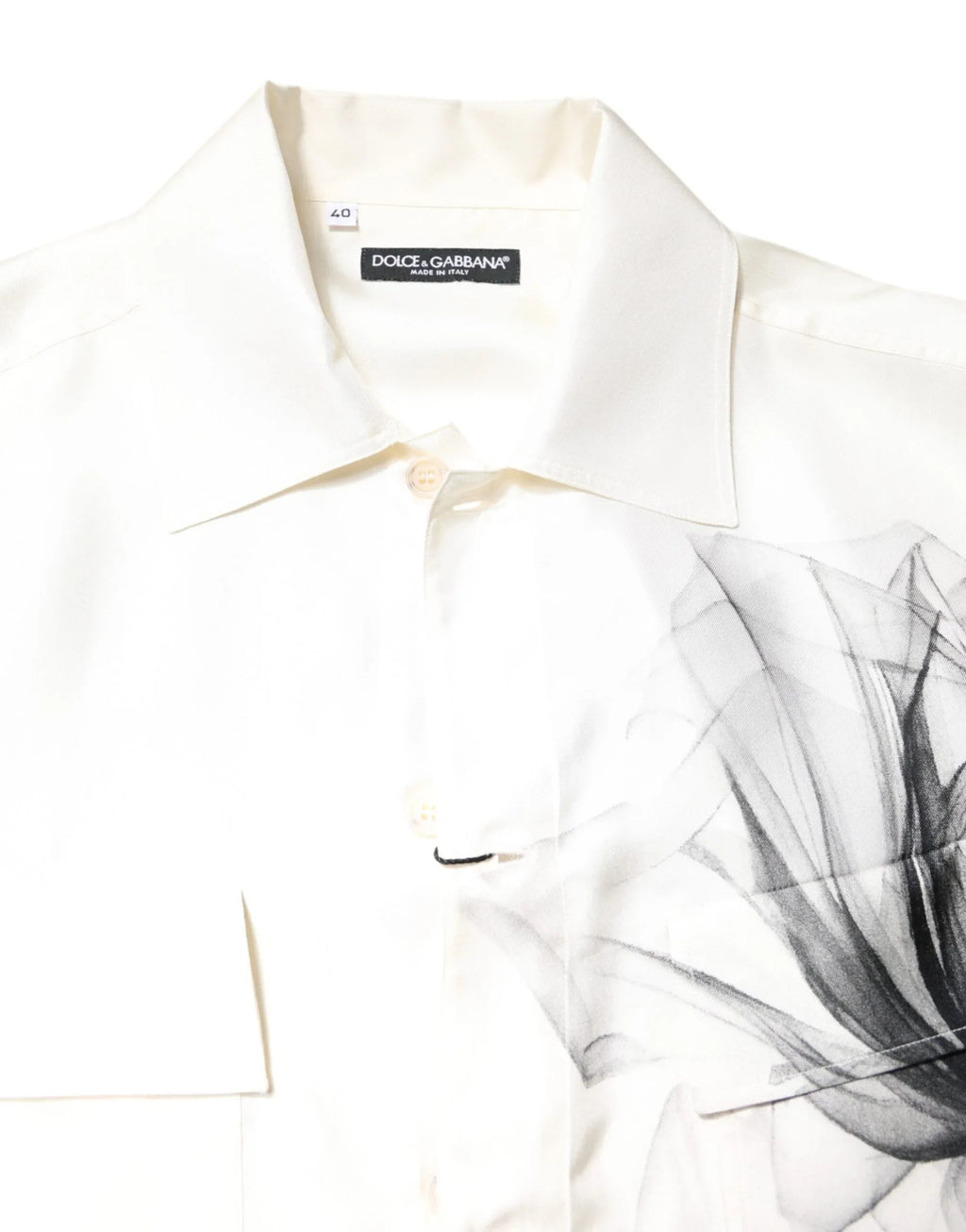 Dolce & Gabbana Ivory Silk Long Sleeves Men Casual Shirt - Zeiniez