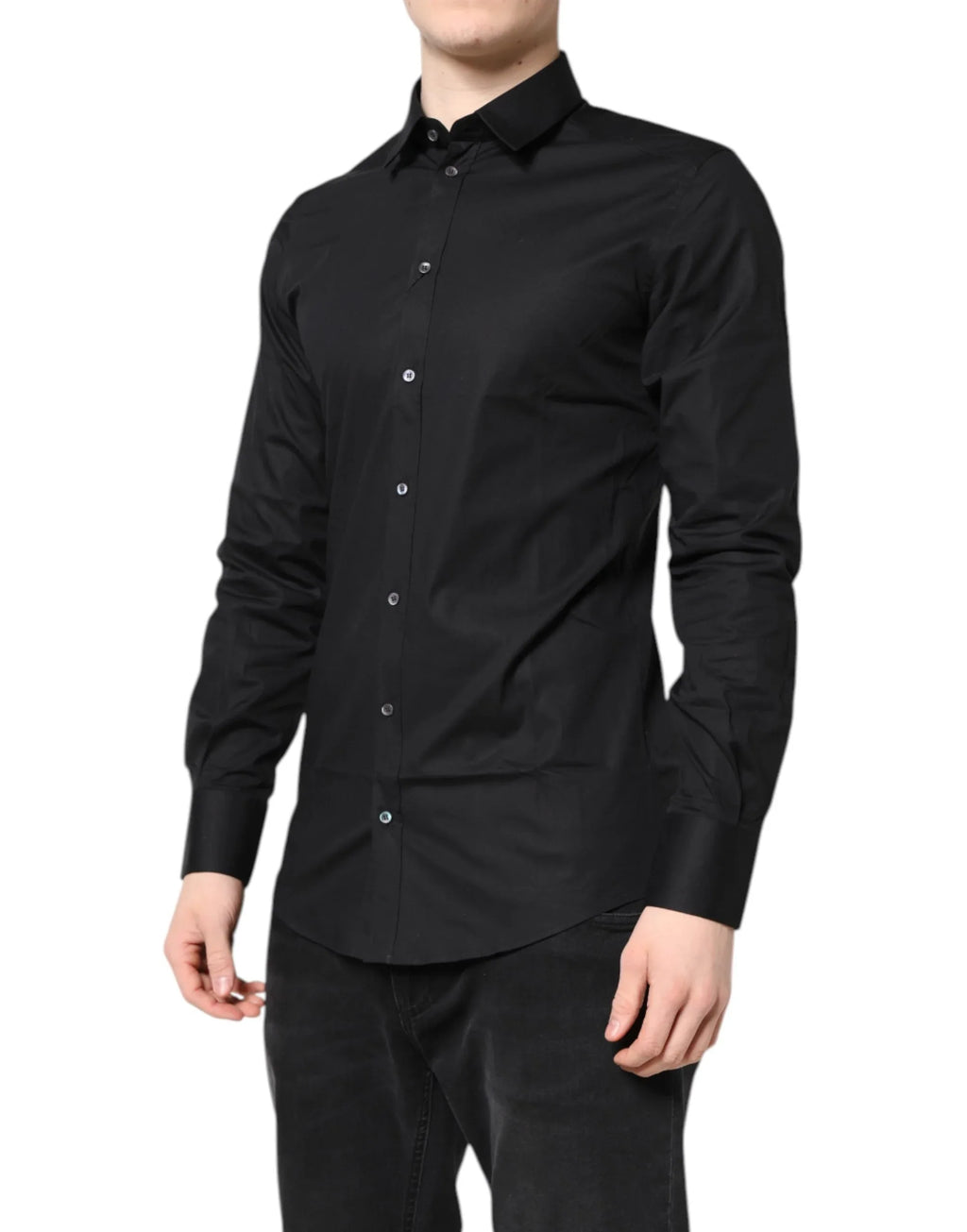 Dolce & Gabbana Black GOLD Cotton Long Sleeves Dress Shirt - Zeiniez