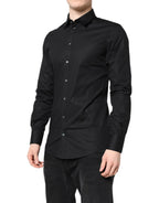 Dolce & Gabbana Black GOLD Cotton Long Sleeves Dress Shirt - Zeiniez
