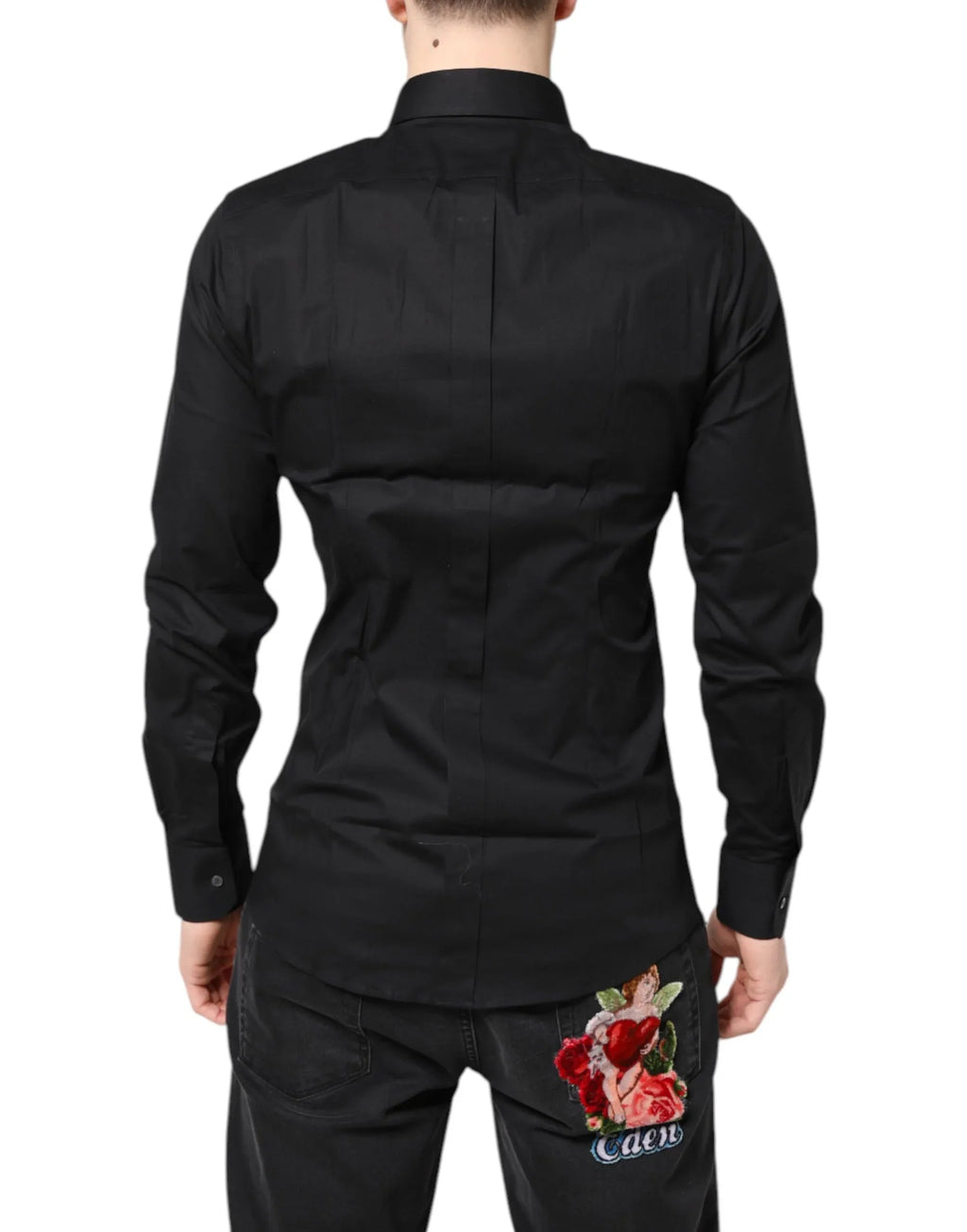 Dolce & Gabbana Black GOLD Cotton Long Sleeves Dress Shirt - Zeiniez