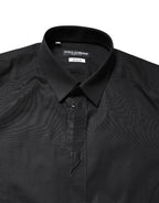 Dolce & Gabbana Black GOLD Cotton Long Sleeves Dress Shirt - Zeiniez