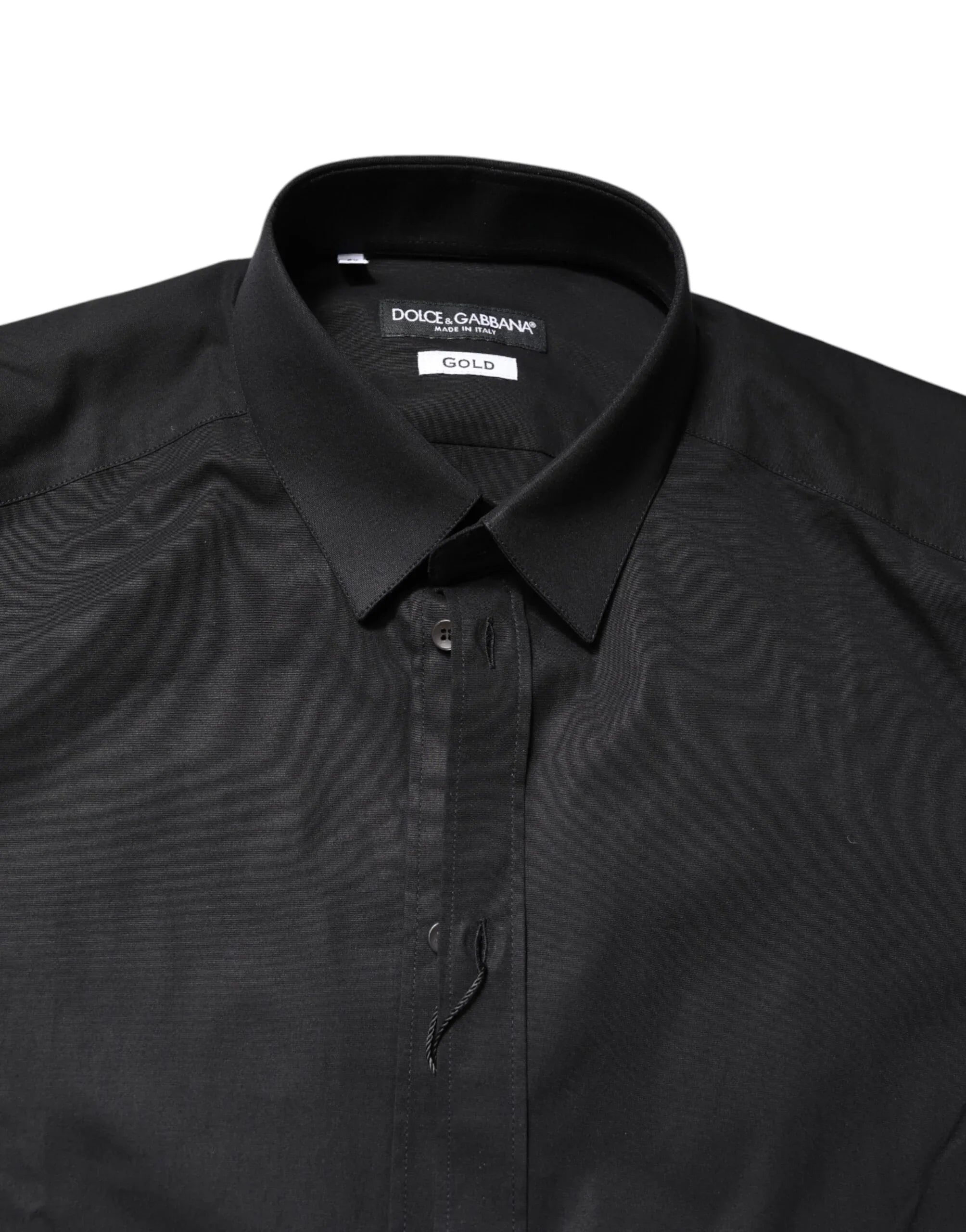 Dolce & Gabbana Black GOLD Cotton Long Sleeves Dress Shirt - Zeiniez