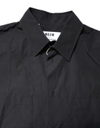 MSGM Black Printed Short Sleeves Collared Men Casual Shirt - Zeiniez
