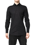 Dolce & Gabbana Black GOLD Cotton Dress Formal Shirt - Zeiniez
