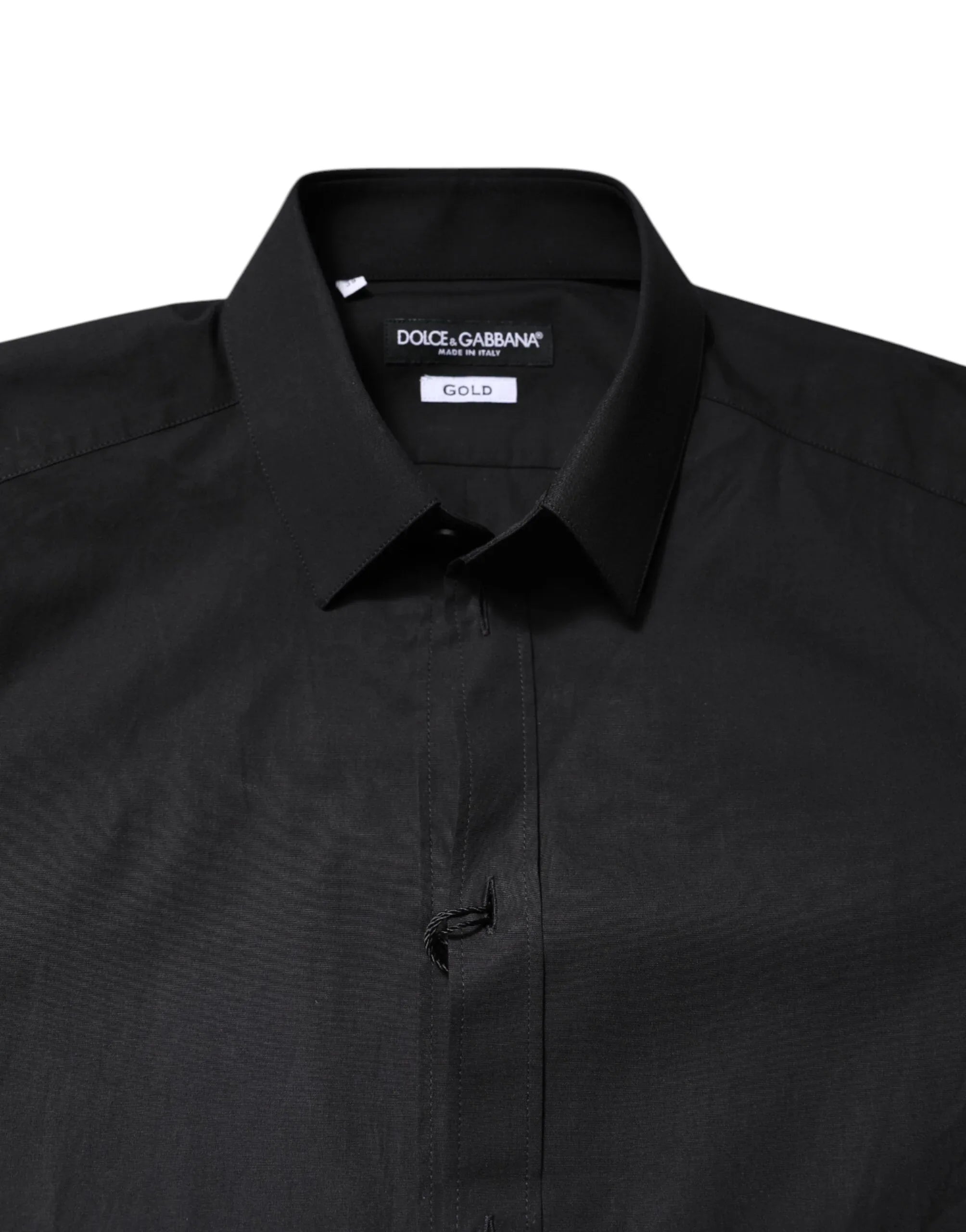 Dolce & Gabbana Black GOLD Cotton Dress Formal Shirt - Zeiniez
