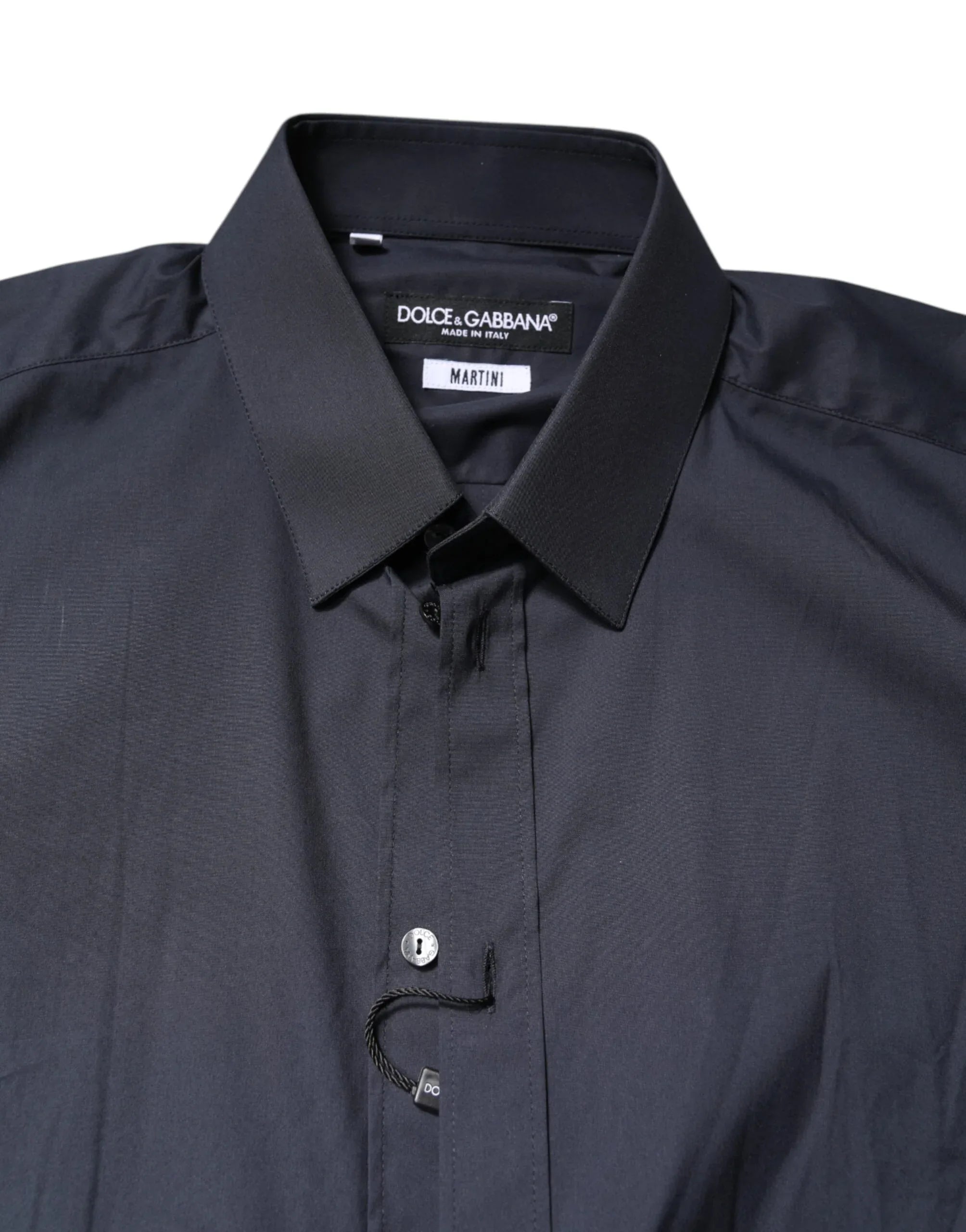 Dolce & Gabbana Dark Blue MARTINI Cotton Dress Formal Shirt - Zeiniez