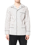 Dolce & Gabbana White Stripes Lounge Pajama Sleepwear Shirt - Zeiniez