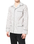 Dolce & Gabbana White Stripes Lounge Pajama Sleepwear Shirt - Zeiniez