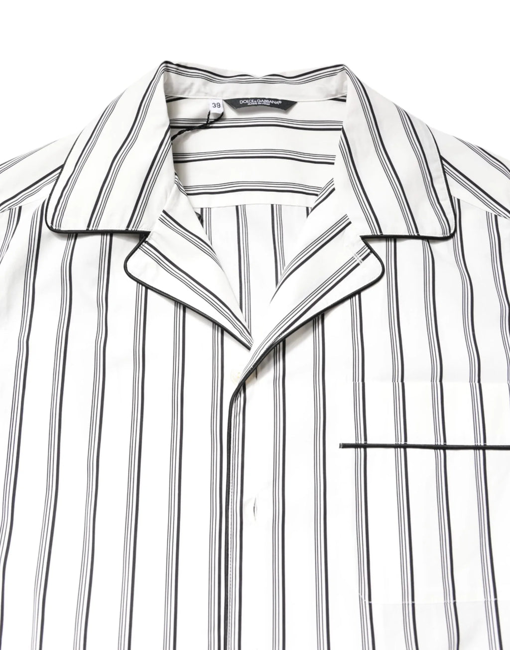 Dolce & Gabbana White Stripes Lounge Pajama Sleepwear Shirt - Zeiniez