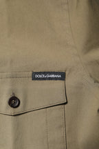 Dolce & Gabbana Brown Cotton Stretch Casual Long Sleeves Shirt - Zeiniez