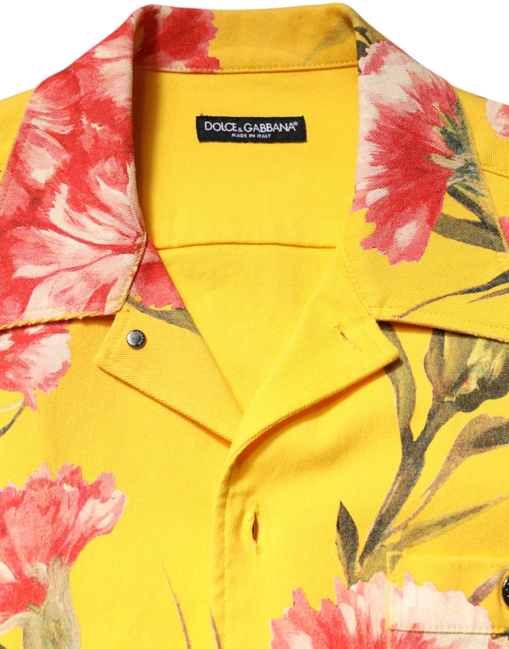 Dolce & Gabbana Yellow Floral Men Button Down Casual Shirt - Zeiniez