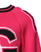 Dolce & Gabbana Pink Cotton Logo Print Knit Pullover Sweater - Zeiniez