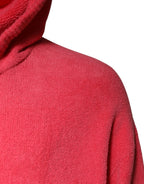 Dolce & Gabbana Red Cotton Knit Hooded Men Pullover Sweater - Zeiniez