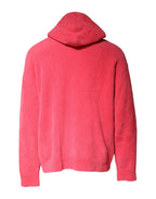 Dolce & Gabbana Red Cotton Knit Hooded Men Pullover Sweater - Zeiniez