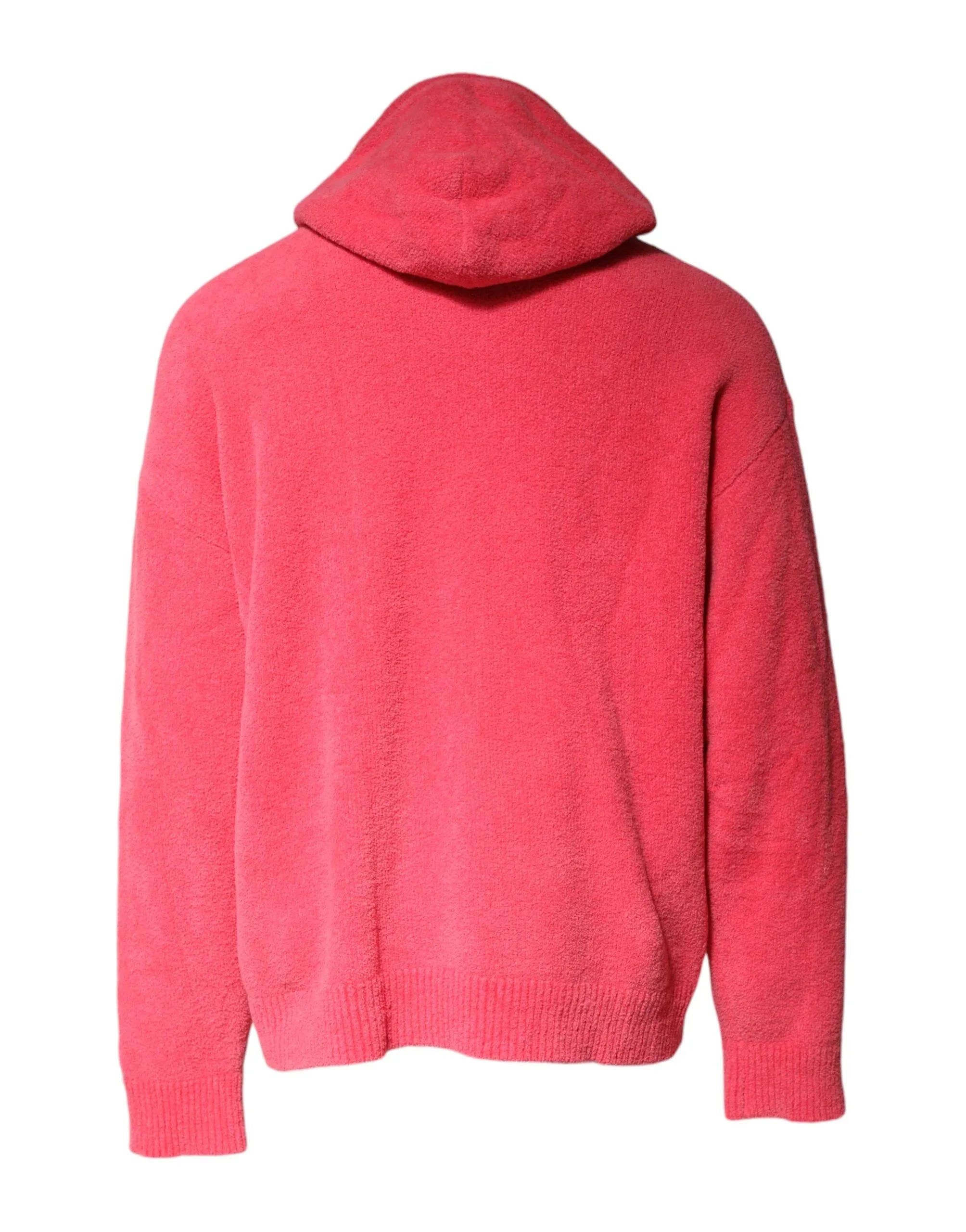 Dolce & Gabbana Red Cotton Knit Hooded Men Pullover Sweater - Zeiniez