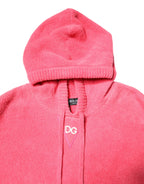Dolce & Gabbana Red Cotton Knit Hooded Men Pullover Sweater - Zeiniez