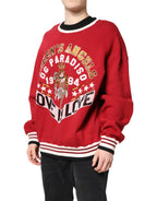 Dolce & Gabbana Red Sequin Knit Pullover Sweatshirt Sweater - Zeiniez