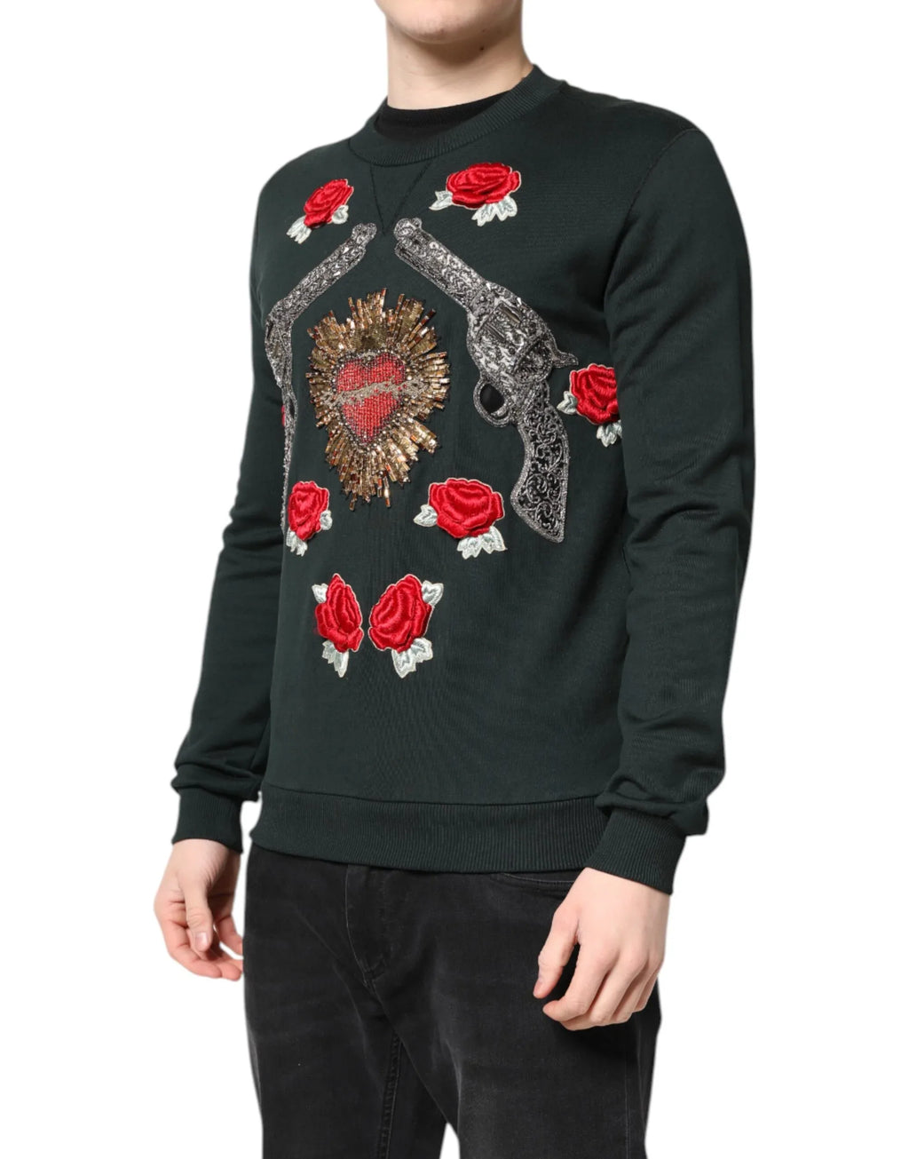 Dolce & Gabbana Black Sequined Embellished Pullover Sweater - Zeiniez