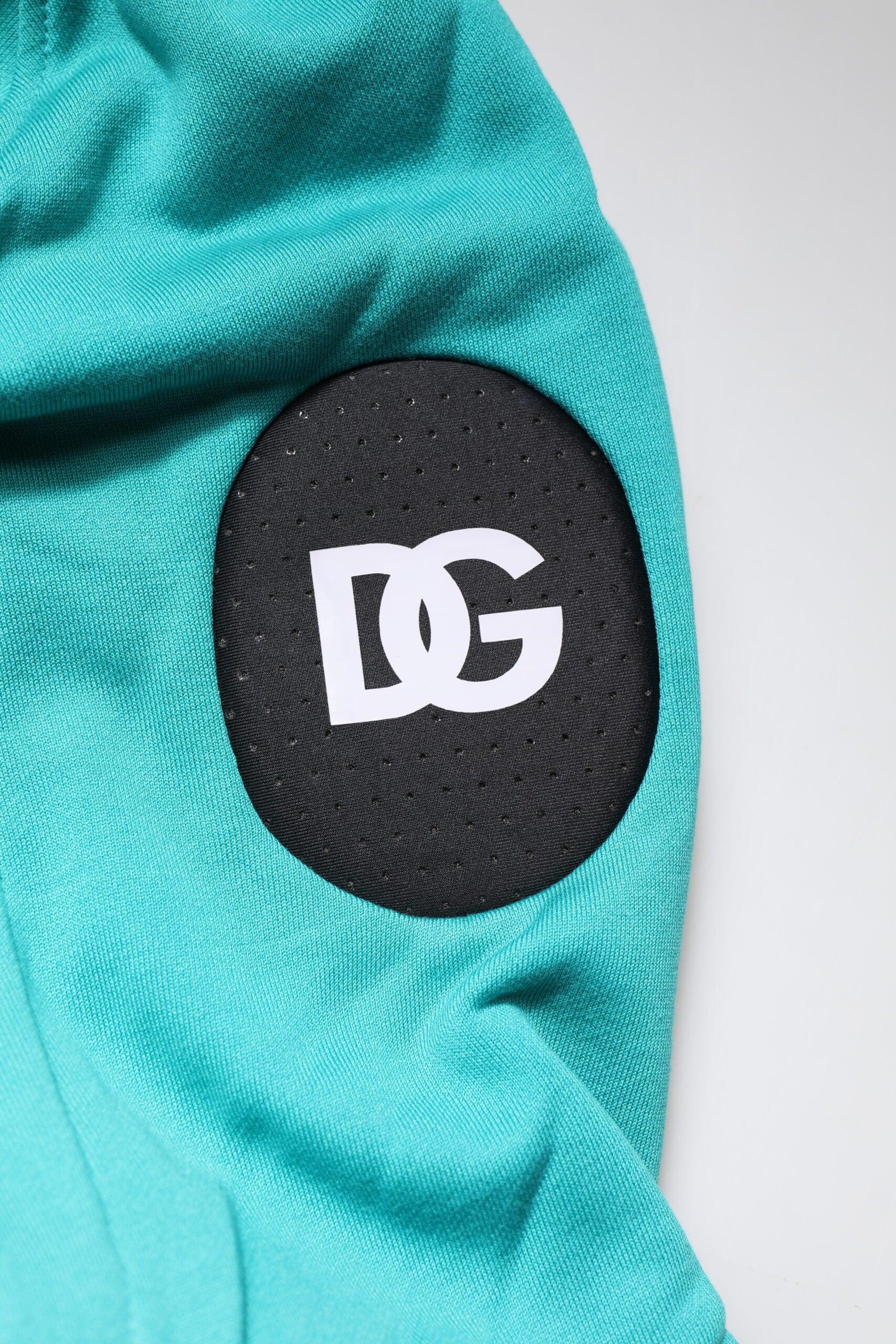 Dolce & Gabbana Green Cotton Hooded Men Sportswear Vest Sweater - Zeiniez