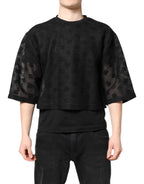 Dolce & Gabbana Black See Through Logo Short Sleeves T-shirt - Zeiniez