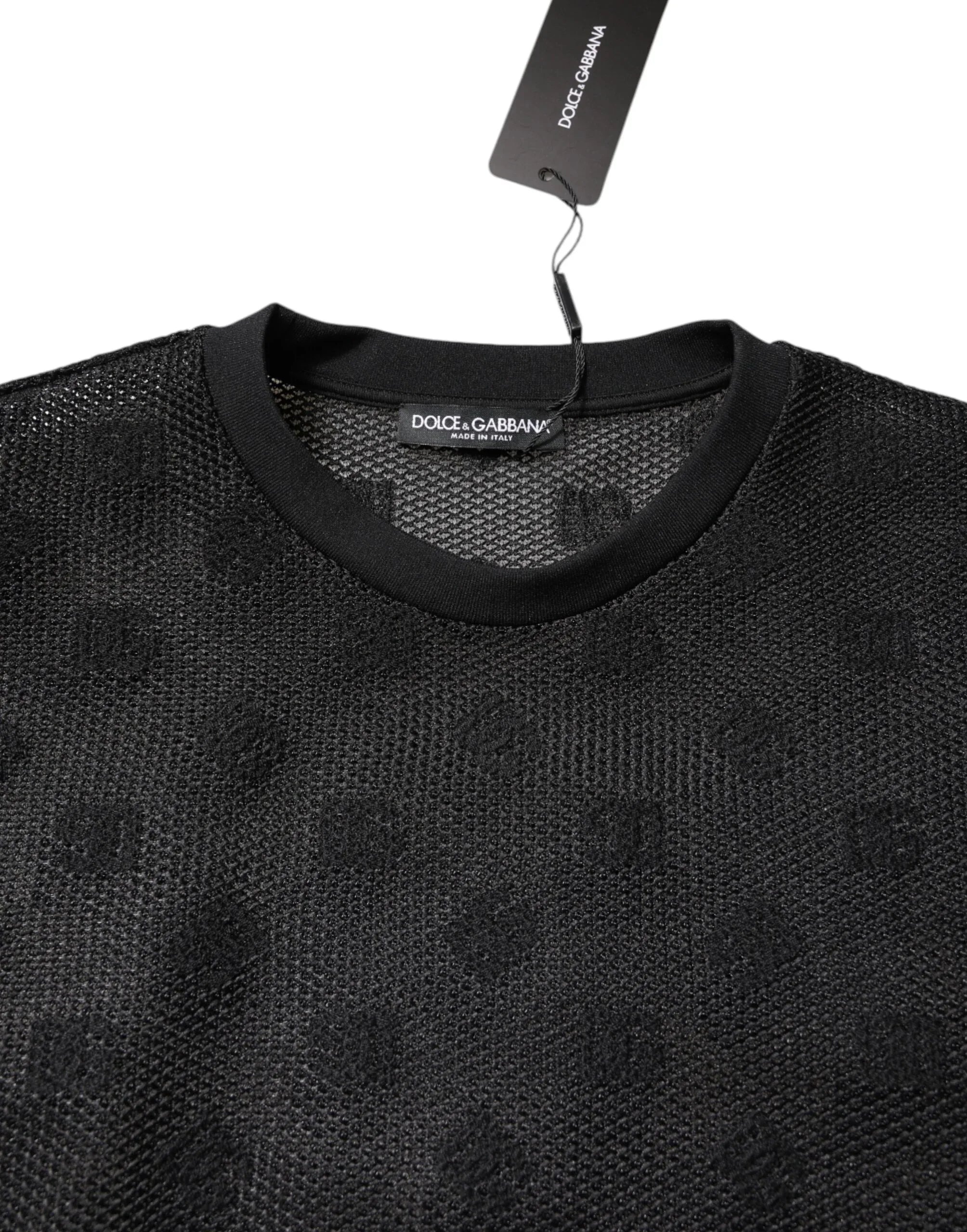 Dolce & Gabbana Black See Through Logo Short Sleeves T-shirt - Zeiniez