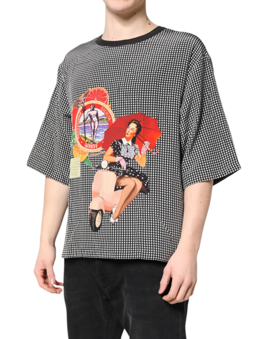 Dolce & Gabbana Black Graphic Print Short Sleeve T-shirt - Zeiniez