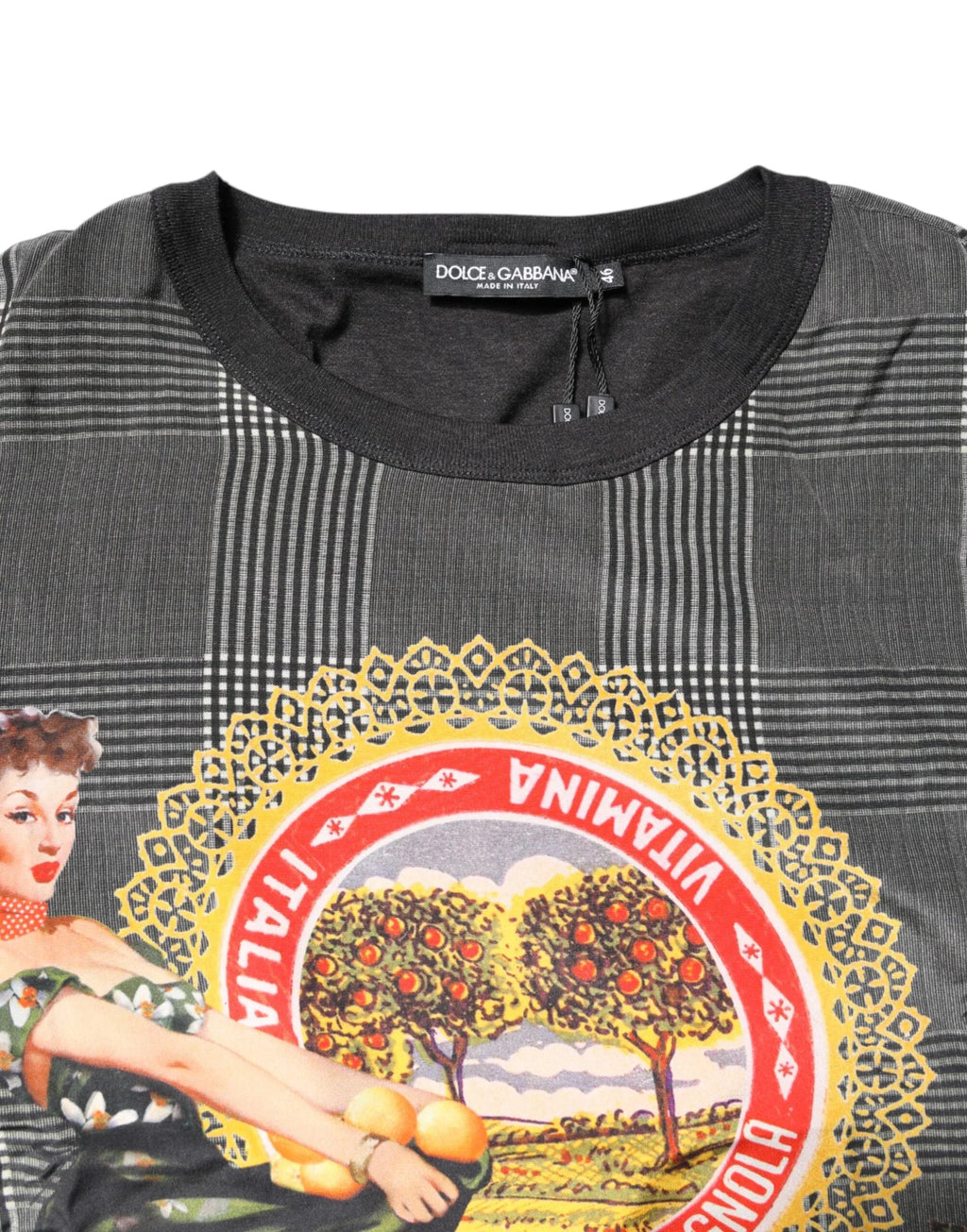 Dolce & Gabbana Black White Graphic Print Short Sleeve T-shirt - Zeiniez
