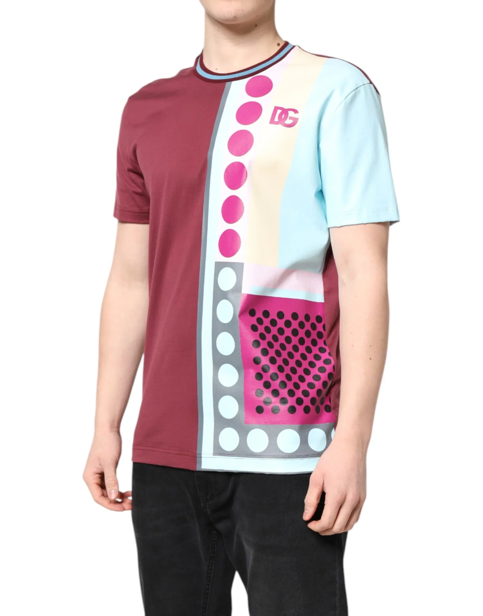 Dolce & Gabbana Multicolor Printed Logo Short Sleeve T-shirt - Zeiniez