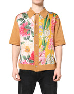 Dolce & Gabbana Brown Floral Collared Short Sleeve T-shirt - Zeiniez
