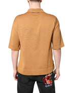 Dolce & Gabbana Brown Floral Collared Short Sleeve T-shirt - Zeiniez