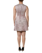 Dolce & Gabbana Pink Jacquard Sleeveless Sheath Mini Dress - Zeiniez