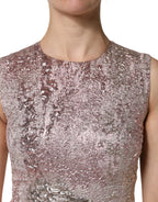 Dolce & Gabbana Pink Jacquard Sleeveless Sheath Mini Dress - Zeiniez