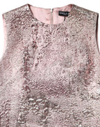 Dolce & Gabbana Pink Jacquard Sleeveless Sheath Mini Dress - Zeiniez