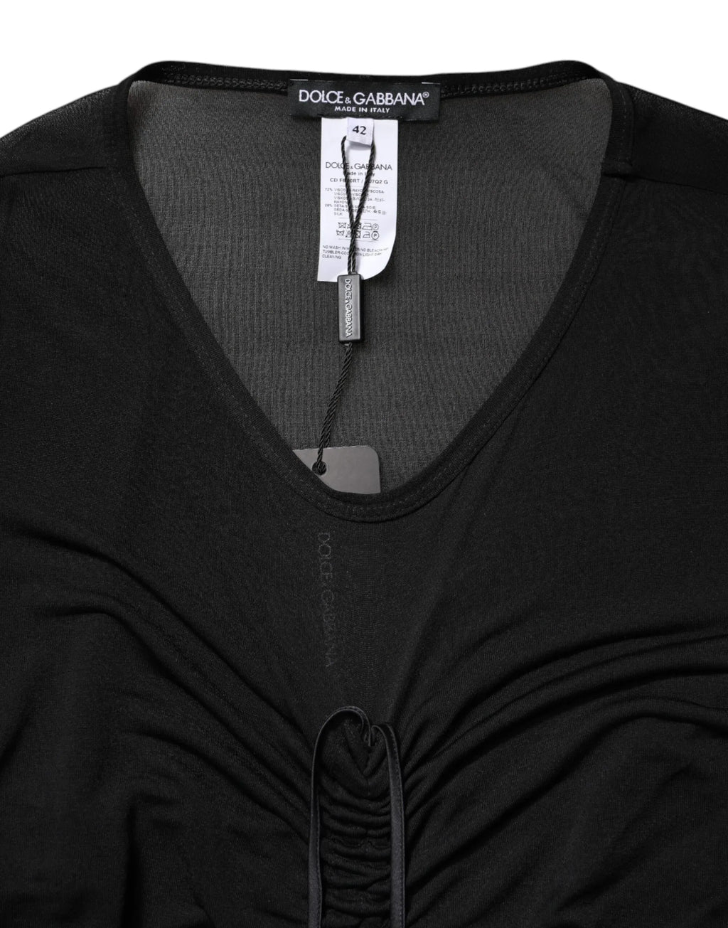 Dolce & Gabbana Black Mesh Trim Bodycon Long Sheath Dress - Zeiniez