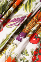 Dolce & Gabbana White Vegetables Sleeveless A-line Dress