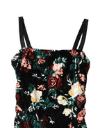 Dolce & Gabbana Black Floral Sequin Sleeveless Sheath Dress - Zeiniez