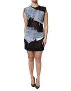 Dolce & Gabbana Black Blue Sleeveless Denim Mini Dress - Zeiniez