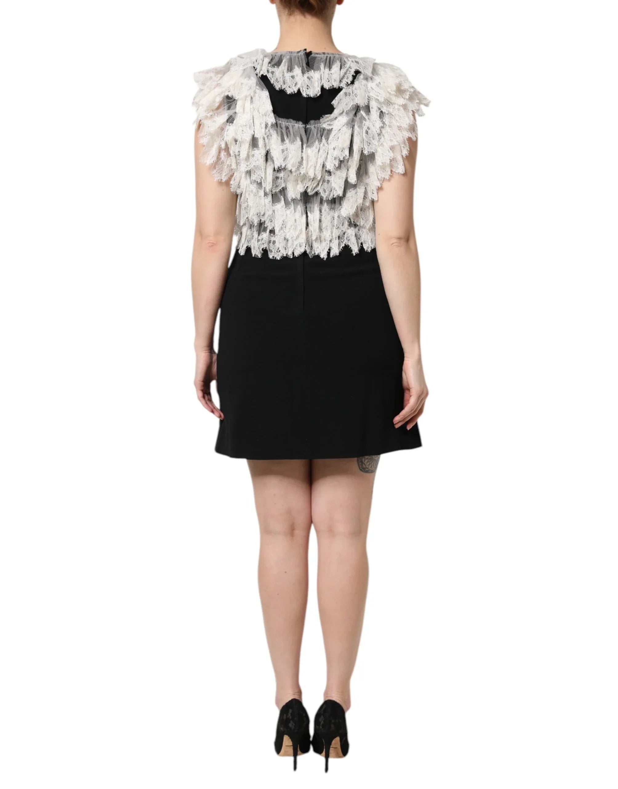 Dolce & Gabbana Black Fashion Devotion Embellish Mini Dress - Zeiniez