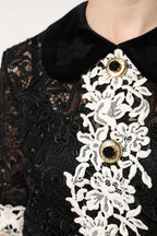 Dolce & Gabbana Black Floral Lace Embellished Mini Dress - Zeiniez