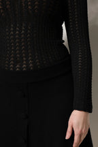 Dolce & Gabbana Black Cashmere Long Sleeves A-line Midi Dress - Zeiniez