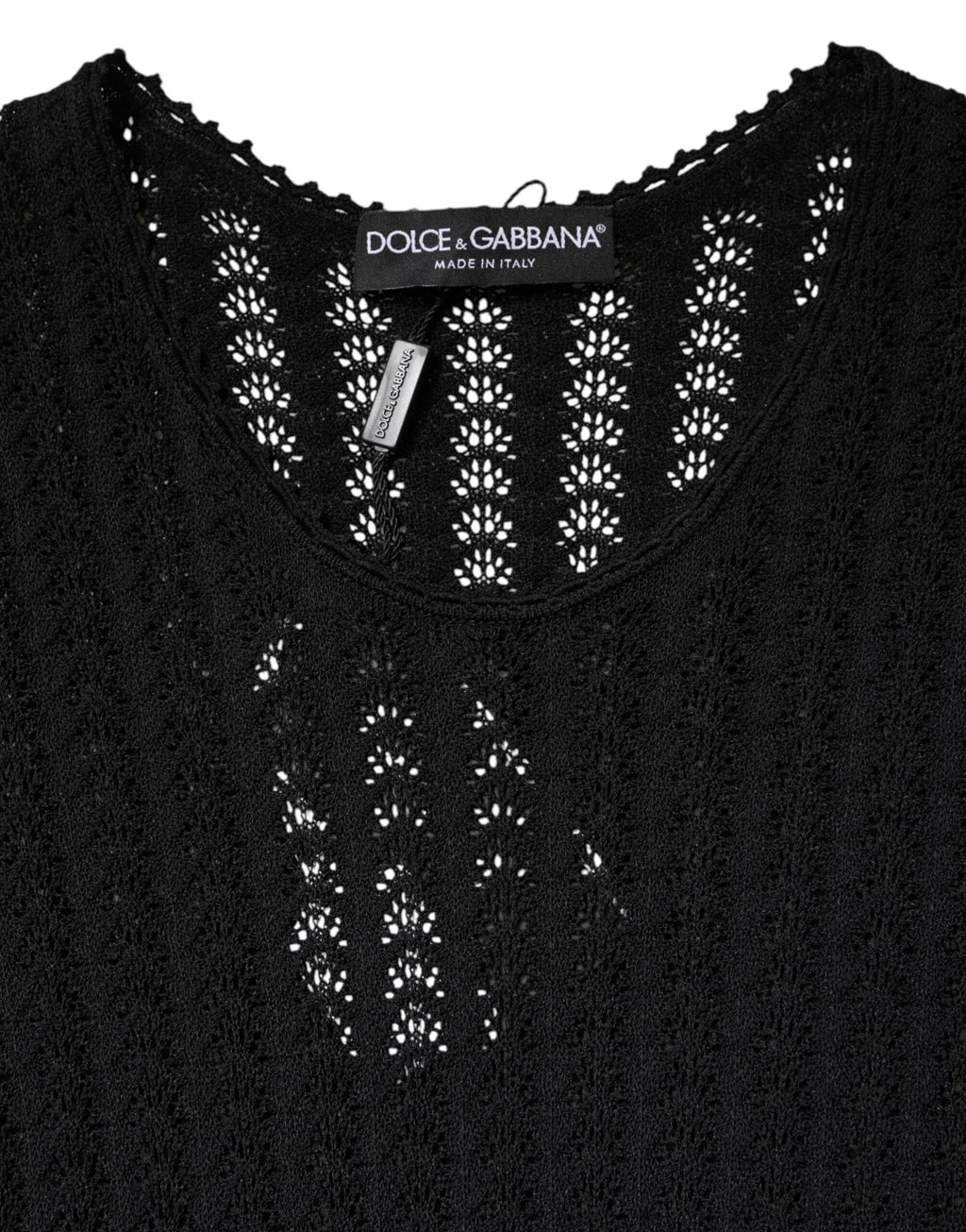 Dolce & Gabbana Black Cashmere Long Sleeves A-line Midi Dress - Zeiniez