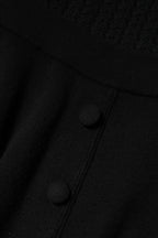 Dolce & Gabbana Black Cashmere Long Sleeves A-line Midi Dress - Zeiniez