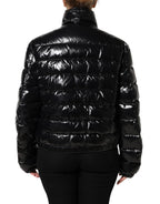 Dolce & Gabbana Black Logo Plaque Full Zip Puffer Jacket - Zeiniez
