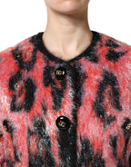 Dolce & Gabbana Red Mohair Wool Button Down Cardigan Sweater - Zeiniez